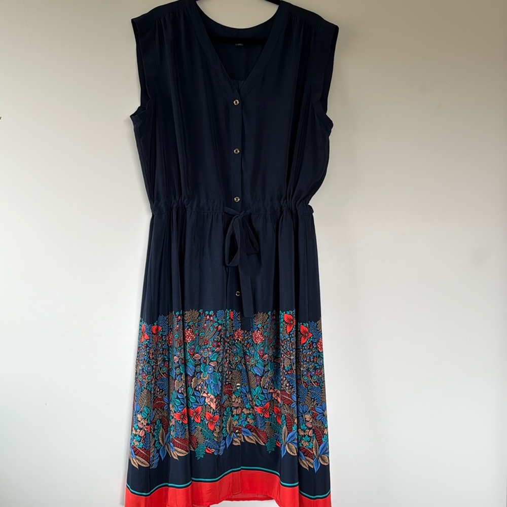 Tommy Hilfiger Dress XL Midi Button-up with tie waist
